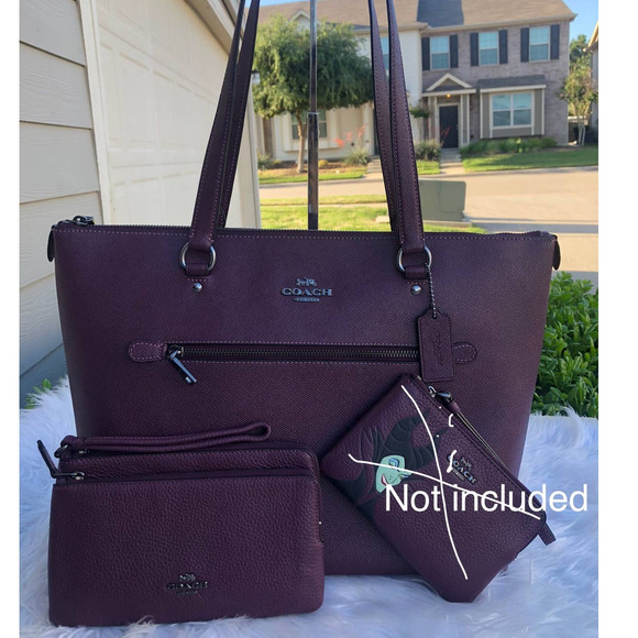 Coach Handbags - New Coach Gallery Tote BOYSENBERRY And Doble Zip Wallet Set